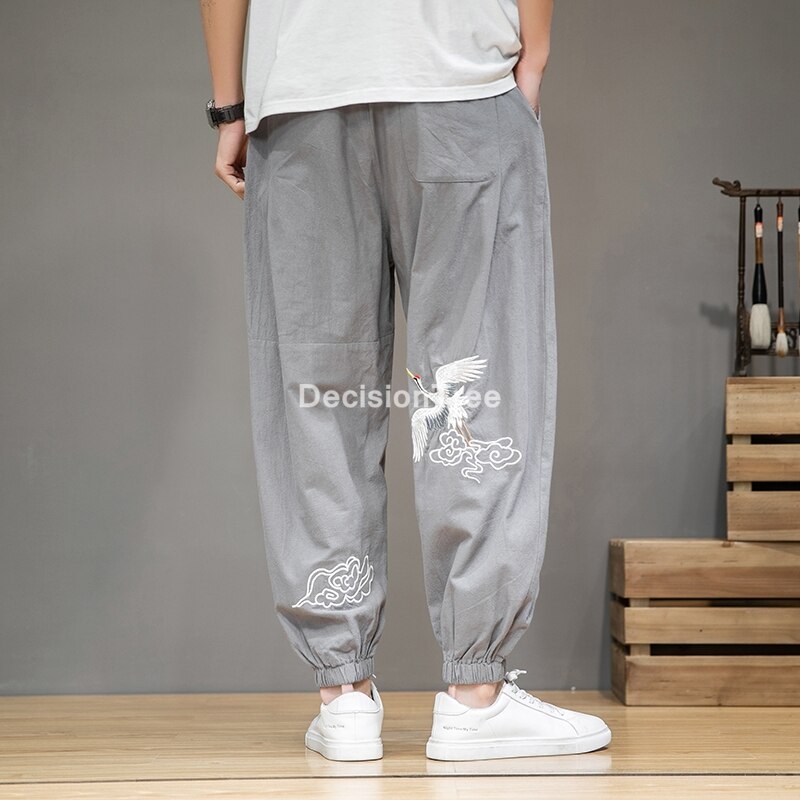 Chinese Stijl Katoen Linnen Broek Mannelijke Kung Fu Tai Wushu Broek Mannen Jogger Broek Streetwear Mannen Joggers Broek: Xl / color2