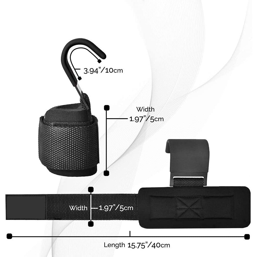 1 Pairs Nylon Weightlifting Grip Hooks Hand-Bar Lifting-Hook Fitness Wrist Straps Padded Workout Hook Powerlifting Pull-ups Grip