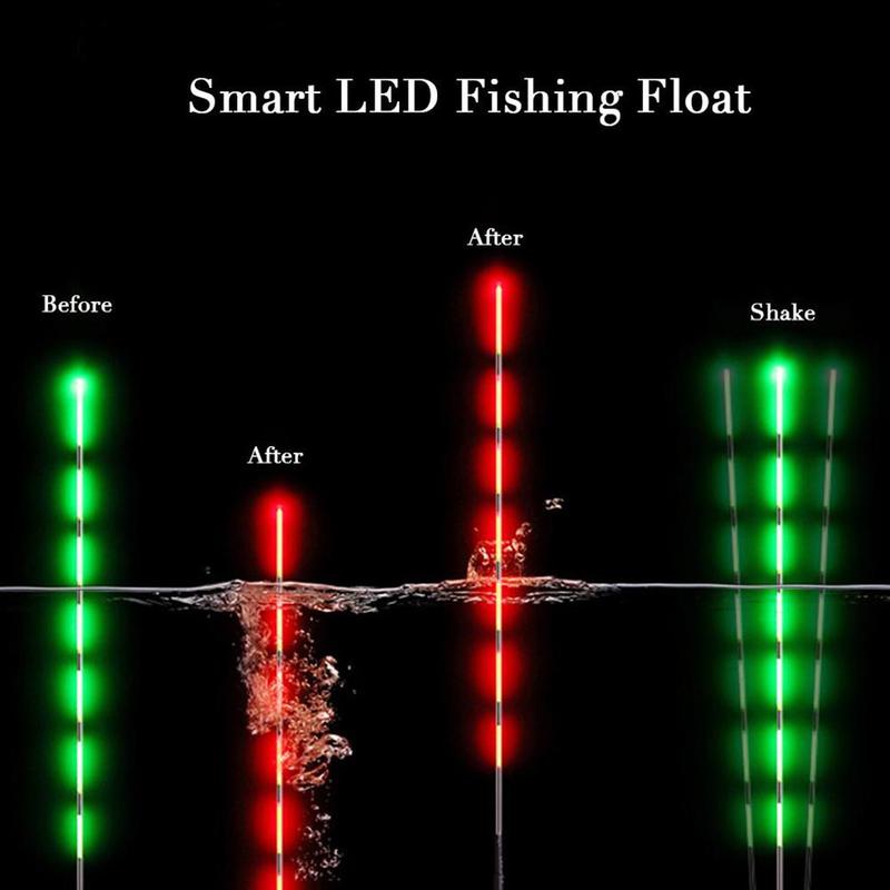 3 størrelser 3 farver smart float fiskeri led lys nat lysende fiske flåd smart led lys automatisk smart fiske float