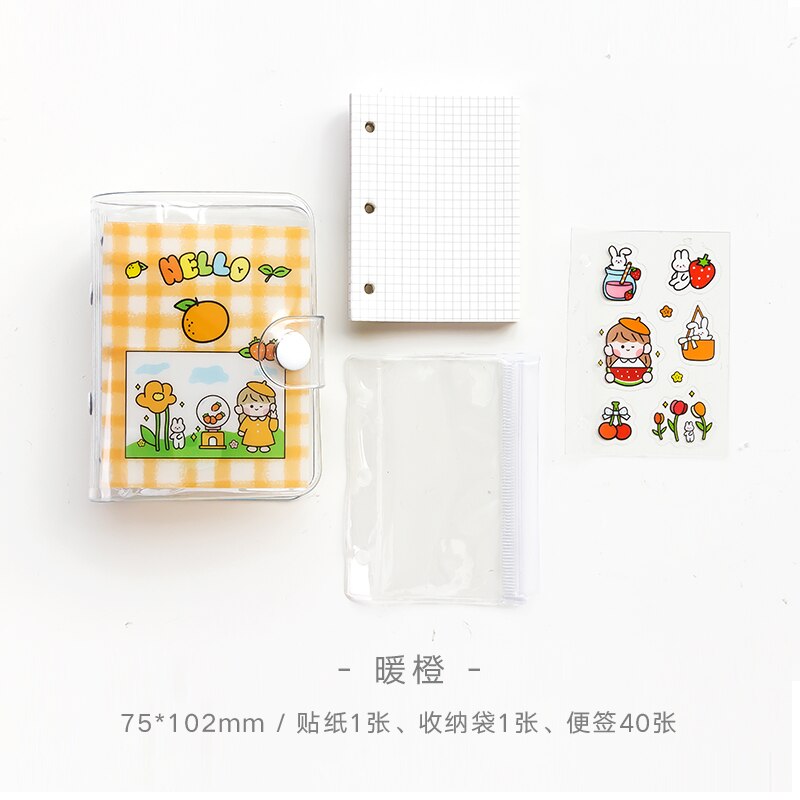 Mohamm tlen dziewczynka seria przenośny mini luźny liść książka pamiętnik notebooki kreatywne materiały biurowe akcesoria biurowe prezenty: D