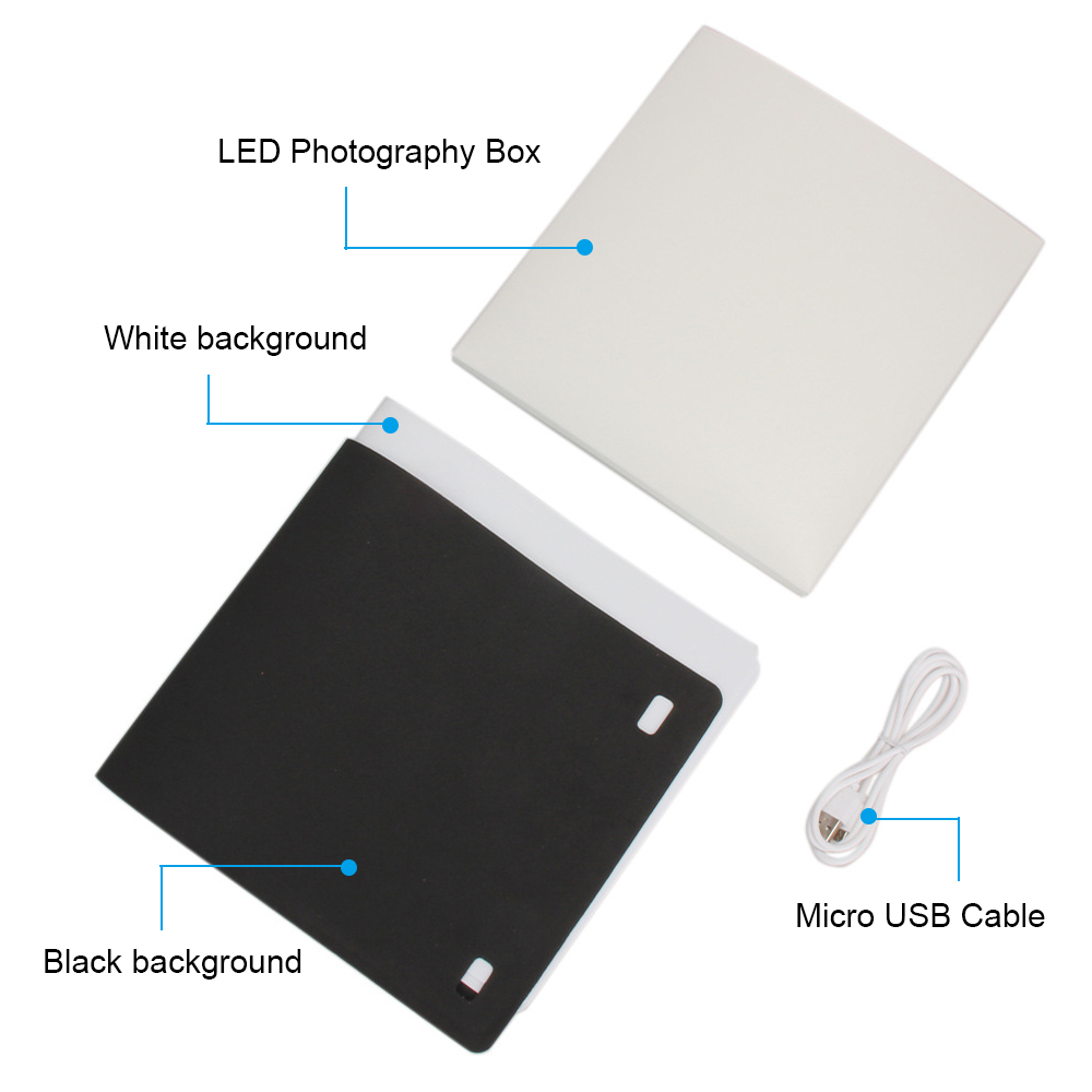 24x23x22cm Portable Mini Photo Studio Box Photography Backdrop built-in Led Light Photo Box Photography Backdrop Box Light Box