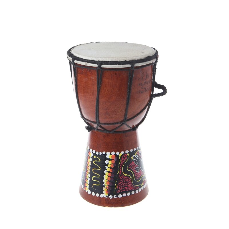 Djembe africano de 4 pulgadas, tambor Bongo de madera, buen sonido, instrumento Musical,: Default Title