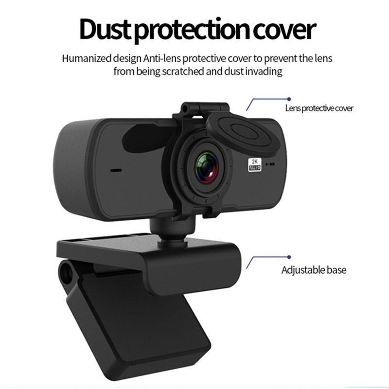HD 2K Webcam Full Web Camera With Microphone Autofocus 2MP Willkey Webcams For PC Laptop Live Conference Video Online Class