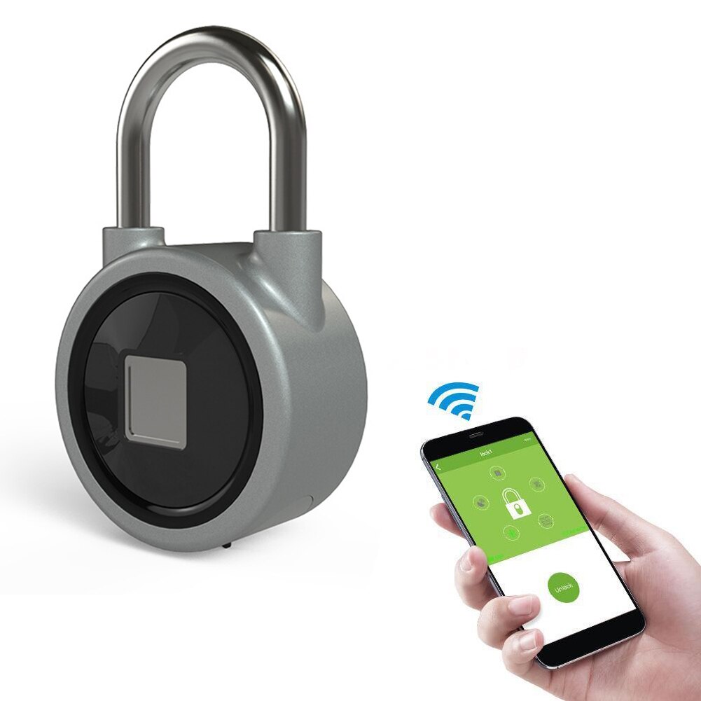 Door Unlocking Monitor Box Smart Bluetooth Safety Fingerprint Keyless Padlock Cabinets Lock