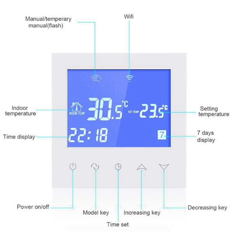 Lcd Press Screen Digital Wireless Temperature Thermostat Room Underfloor Wifi Heating Controller Thermoregulator(16A)