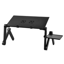 360 graden Vouwen Verstelbare Laptop Computer Notebook Glossy Tafel Stand Bed Lap Bank Bureau Lade Fan