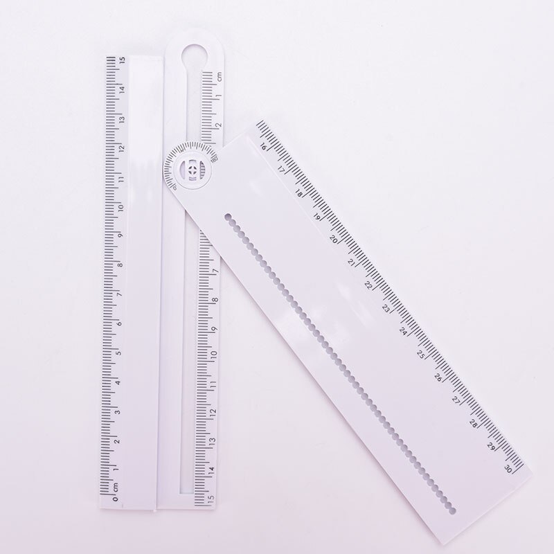 Transparent Rectangle Ruler Protractor Student Stationery Drawing Tool Supplies