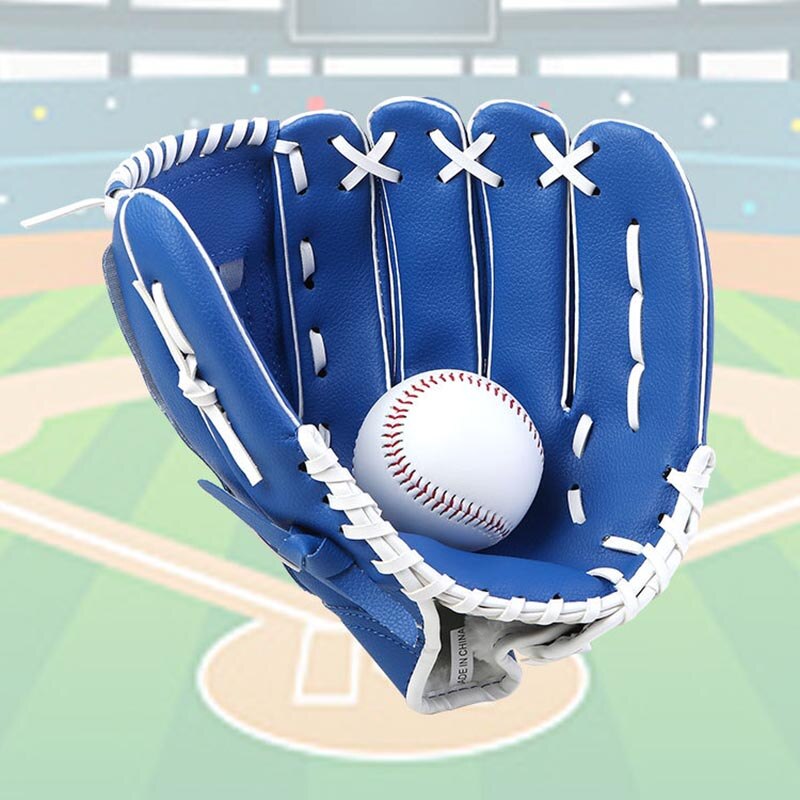 Gants de Baseball en cuir PVC, 10.5/11.5/12.5 pouces, accessoires de Sports de plein air pour gaucher, Protection marron/noir/bleu pour Softball unisexe