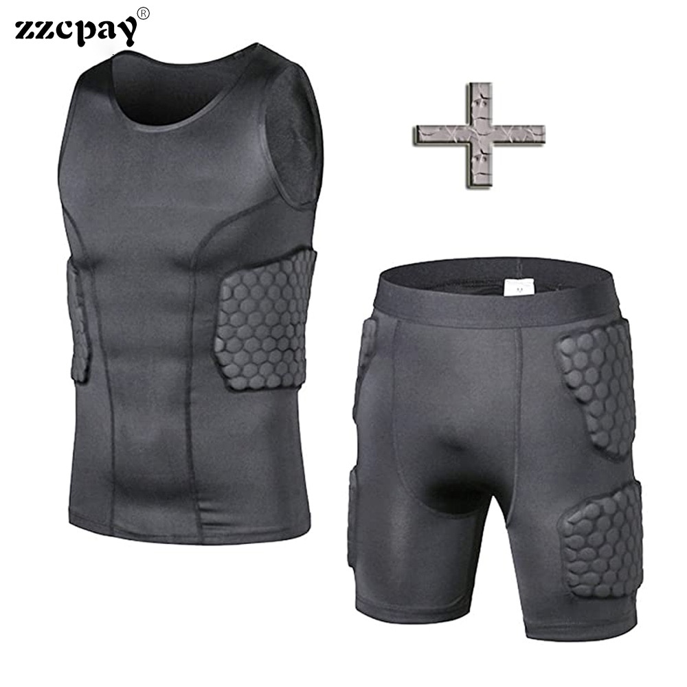 Männlich Enge Weste Waben Schutz Getriebe Ausbildung Shorts Anzug männer Fußball Basketball Extreme Sport Anti-kollision Tragen