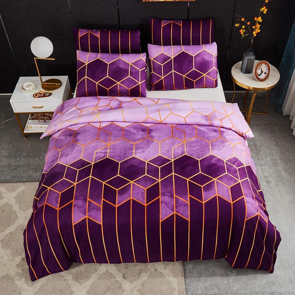 Geometrische Plaid Dekbedovertrek Nordic King Size Beddengoed Kits Dubbele Koningin Dekbedovertrekken Kussensloop Zonder Laken 220*240Cm