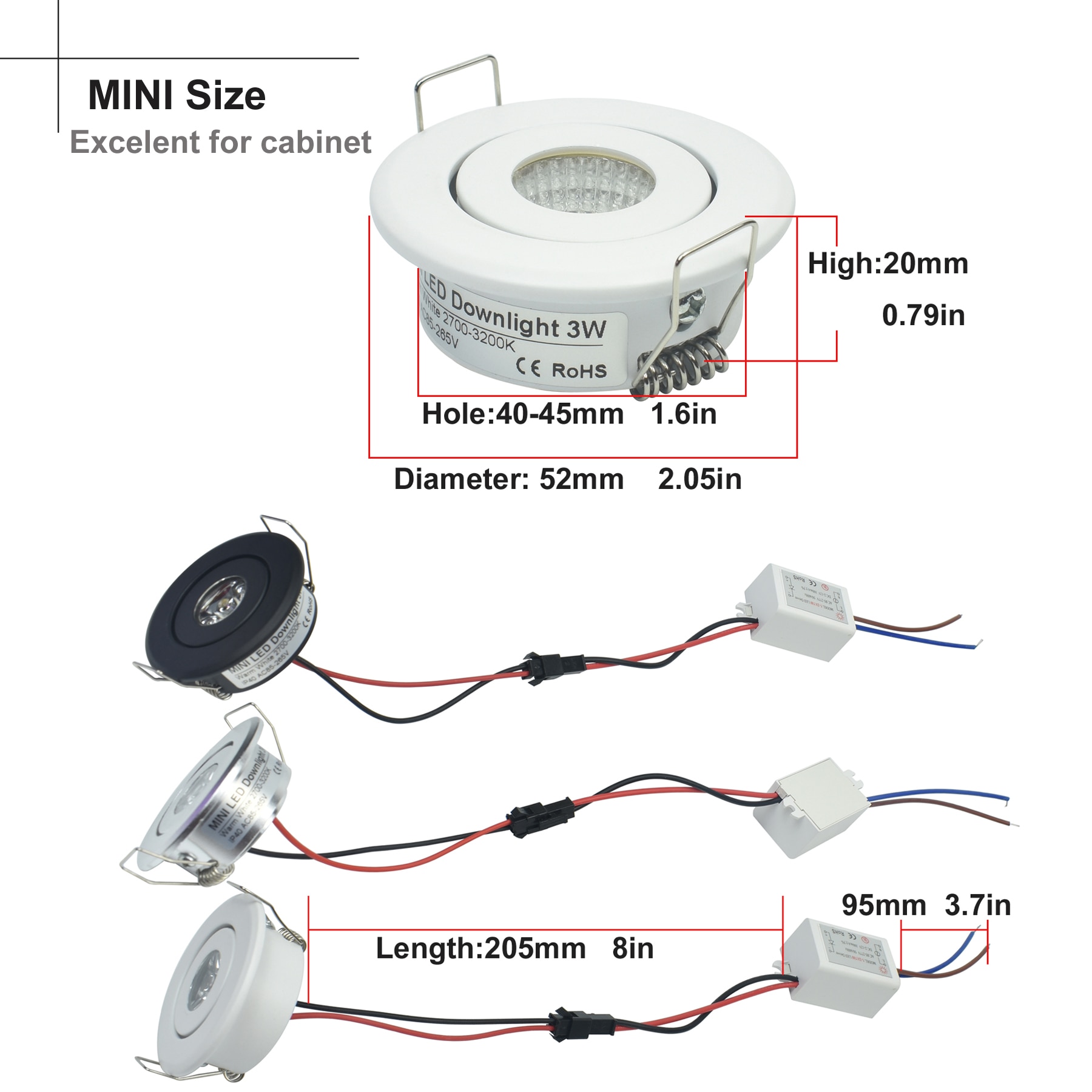 Mini led spot downlighters 1W COB 3W LED inbouwspot dimbare ronde led voor thuis kabinet showbox