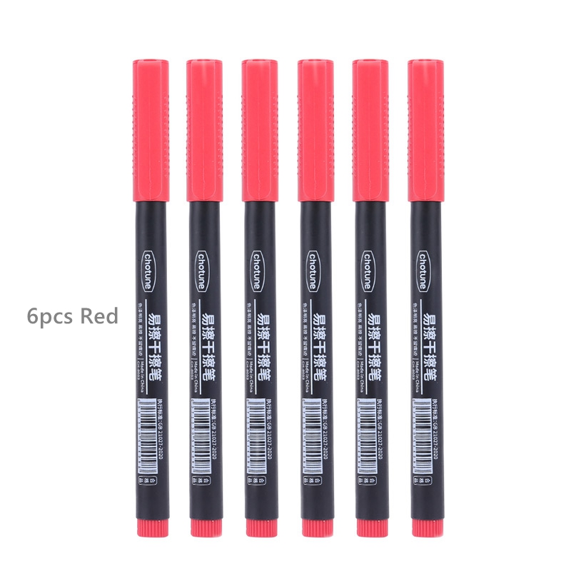 Haile 8pcs Erasable Whiteboard Pen 0.5mm Fine Point Black/Blue/Red Ink Blackboard Marker School Office Art Writing Stationery: light yellow