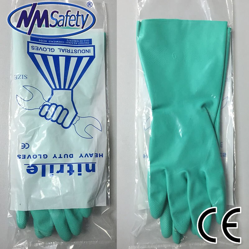 Nmsafety Nitril Solvent Handschoenen Olie Antislip Handschoen Chemische Werk Handschoen