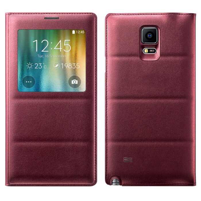 YKSPACE Klassieke Window View Flip PU Leather Case Cover voor Samsung Galaxy Note 4 Gevallen i9500