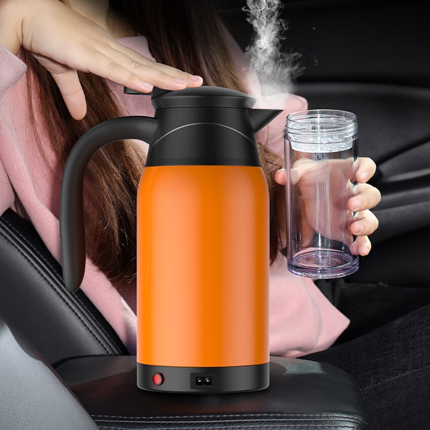 Gourde chauffe-eau électrique en acier inoxydable, 12/24V, 1000ml, pour le thé, le café, pour les voyages, la voiture ou le camion