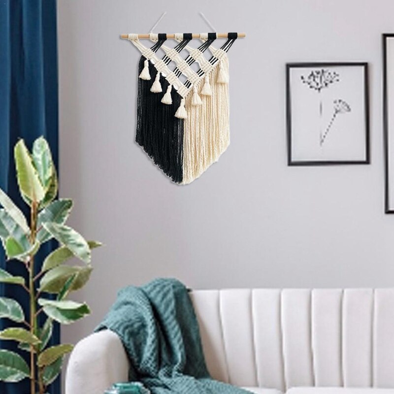 Handgeweven katoenen touw bohemian wandtapijt decoratie boho chic kant wandtapijt ornament voor thuis woonkamer slaapkamer decoratie