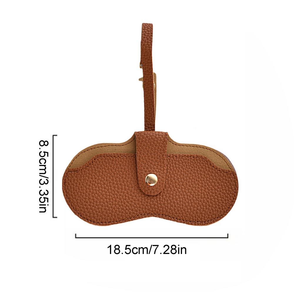 Leder Brillenetui Halfter Auto schlank Tasche für Brillen Sonnenbrillentasche mit Riemen Brillenhülle Abdeckung für Zuhause Wohnheim Reisen: Braun