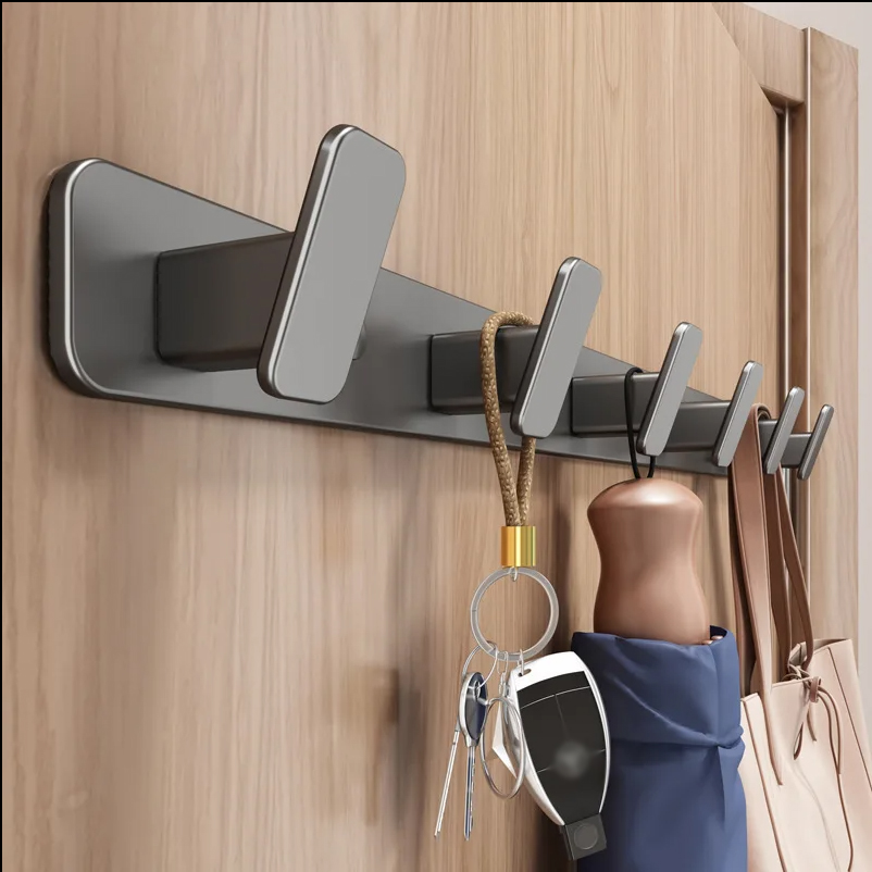 Coat Hook Wall Rack Hanger - Black Coat Rack with Hooks Wall Hooks for Hanging Hat Key Bag Towel Wall Mount Coat Rack