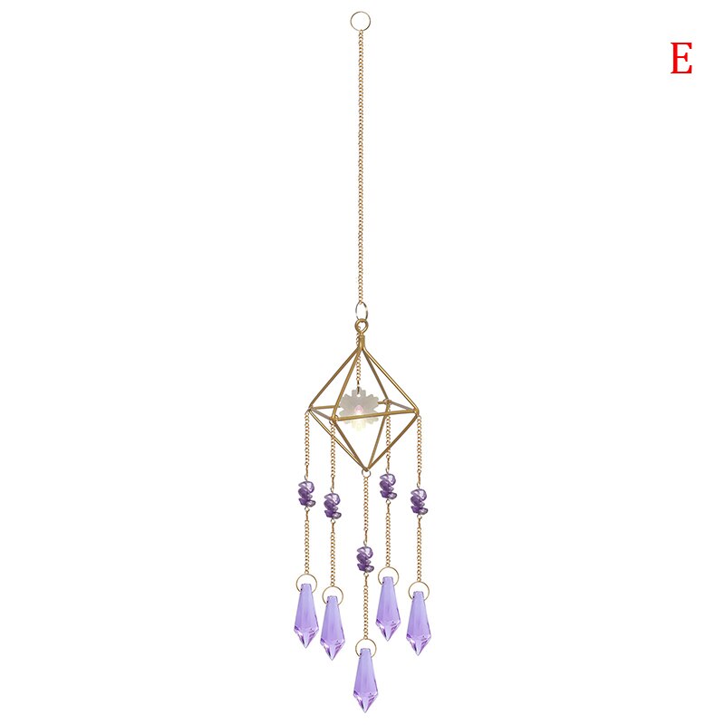 Sun Catchers Crystal Pendant Light Catcher Rainbow Chaser Hanging Wind Chimes: E