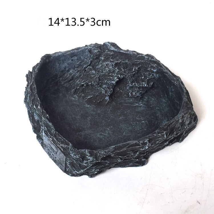 Aquarium Aquarium Landschap Reptiel Hout Vorm Feeder Kom Hars Niet-giftige Food Bassin Schildpad Schildpad Krabben Voor voeden: grey L