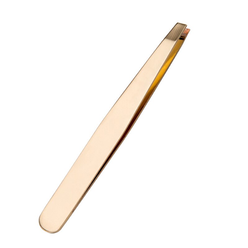 Wenkbrauw Pincet Schuine Rvs Ontharing Wenkbrauw Knijpen Tang Comedondrukker Multifunctionele Makeup Tools: gold
