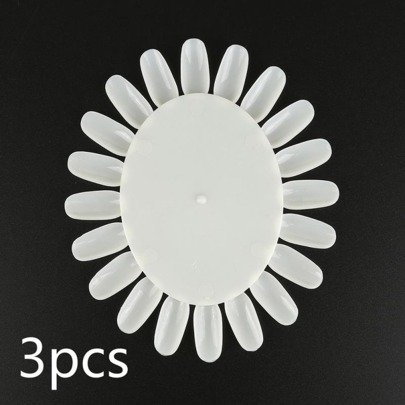 Ongle Art pointe cosmétique pratique ronde roue vernis acrylique Nail Art acrylique faux conseils pratique affichage roue ronde bricolage outil à ongles: 3pcs natural color