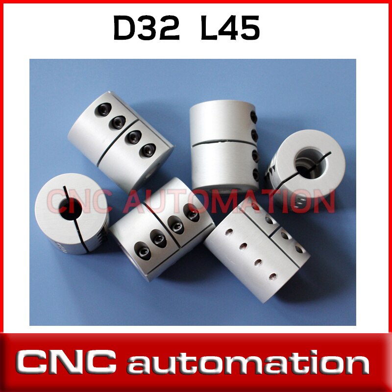 1pc wheel Connector rigid solid Shaft Couplings Hex Screws Motor Aluminum Alloy Coupler D32 L45 6.35/8/10/12/12.7/14mm