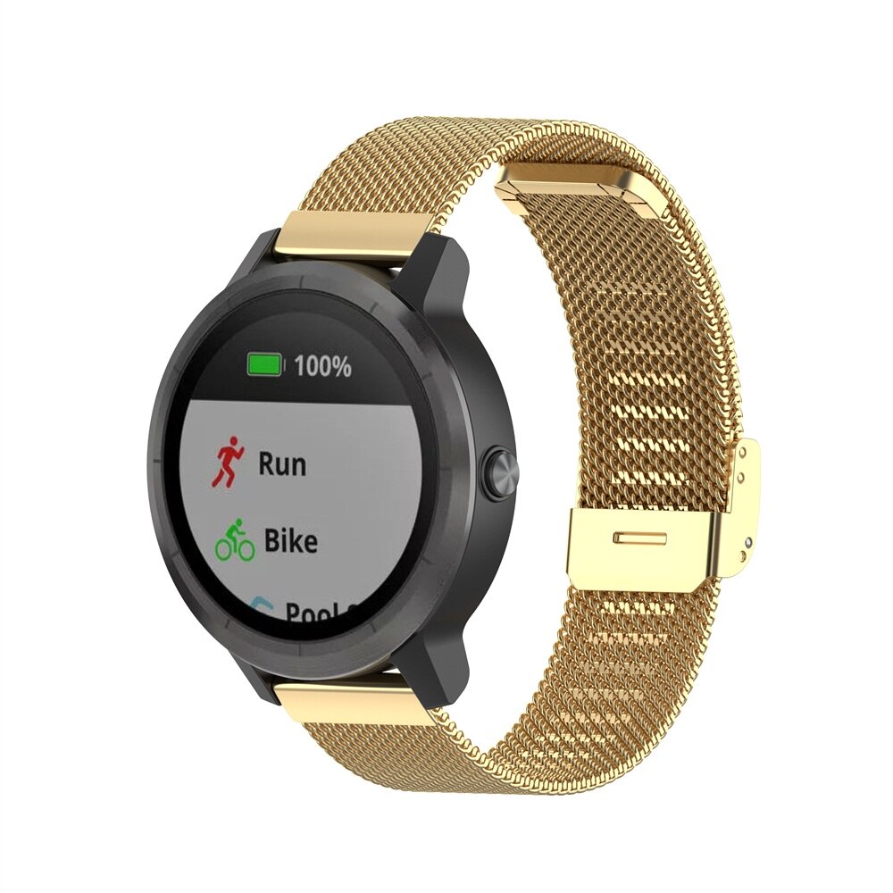 Fifata 20mm 22mm pulseira de relógio para garmin vivoactive 3 4 forerunner 245 245m 645 venu aço inoxidável pulseira de metal