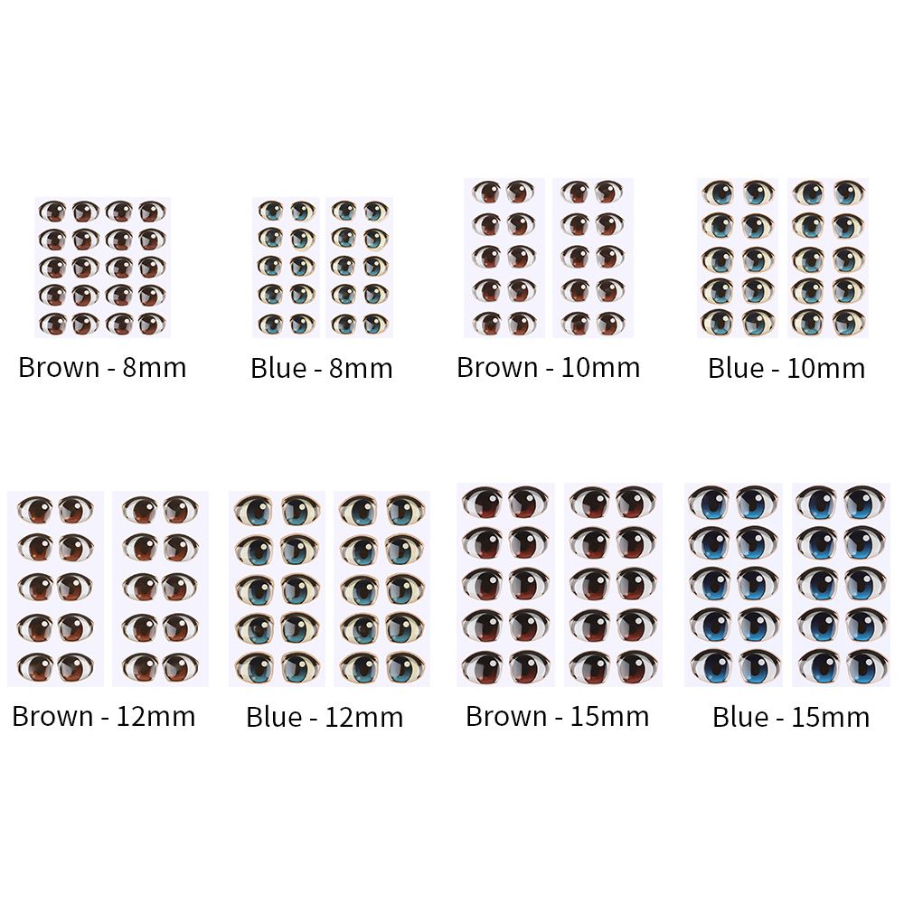 10 Pair Cute Cartoon Eyes Stickers Boy Anime Figurine Doll Face Organ Paster Decals DIY Glass Eye Chips Paper Doll Accessories