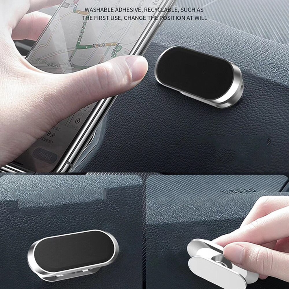 Mini Metal Magnetic Car Phone Holder Stand For Phone in Car Dashboard Magnet Strip Phone Mount For iPhone 11 Pro Huawei Support