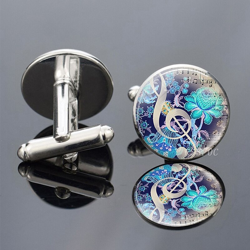 Musical Instruments Piano Flute Violin Guitar Music Symbol French Shirt Cufflinks for Men Wedding Cufflinks Cuff Links: size 6