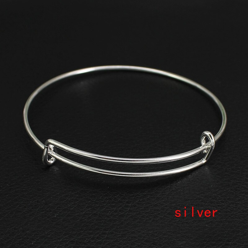 Charming Expandable Bangle Bracelet DIY Charm Wire Adjustable Bangle Women Adult 10Pcs Lot Gold Silver Color