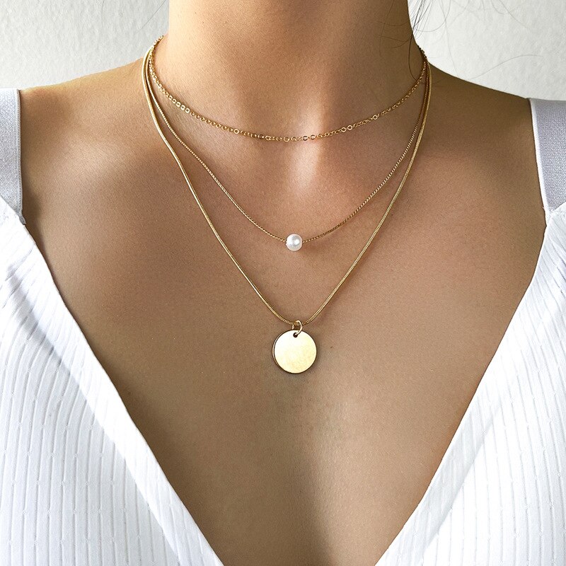 YWZIXLN 2021 Trend elegancka biżuteria ślubna duży naszyjnik z pereł dla kobiet moda biała sztuczna perła Choker naszyjnik N0179: Platerowane w kolorze black gun