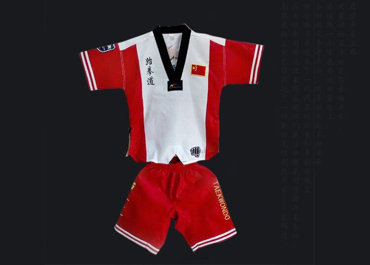 Taekwondo dobok tkd bomuld og bambus fiber uniform itf serie børn børn taekwondo langærmet tøj  t10