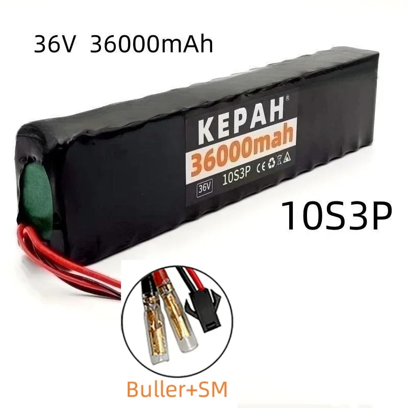 36V 36ah 18650 lithium battery 10s3p 36000mah 1000w 42V electric scooter m365 power battery with battery pack: GRAY