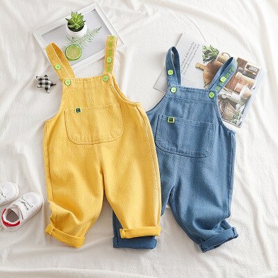 Herfst kinderkleding koreaanse kinderen jongens casual overalls baby jongen en meisjes casual jumpsuit effen overalls bodysuit 1-4y