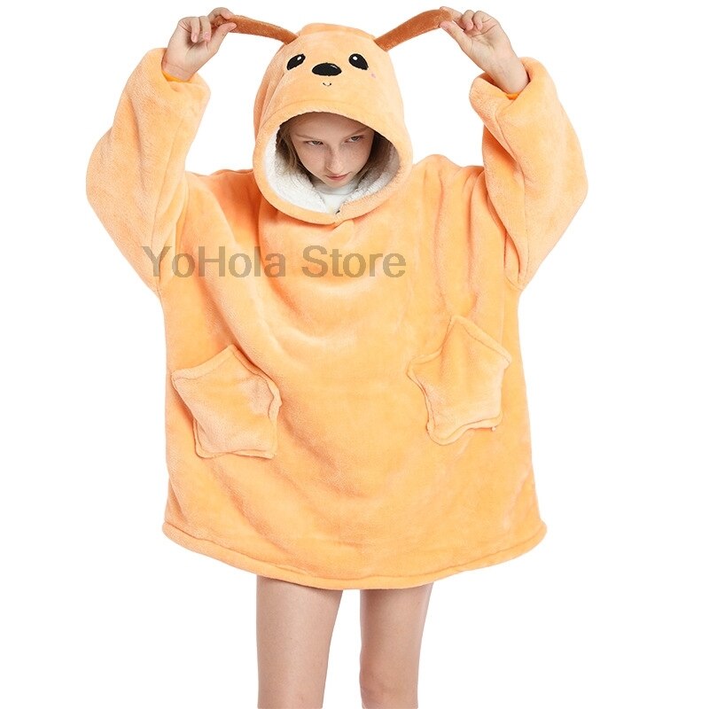 Kleinkind Mädchen Nette Avocado Hoodies Winter Super warm zur Seite fahren Kleinkind Jungen Mädchen lässig Übergröße Decke Vlies Hoodie Homewear