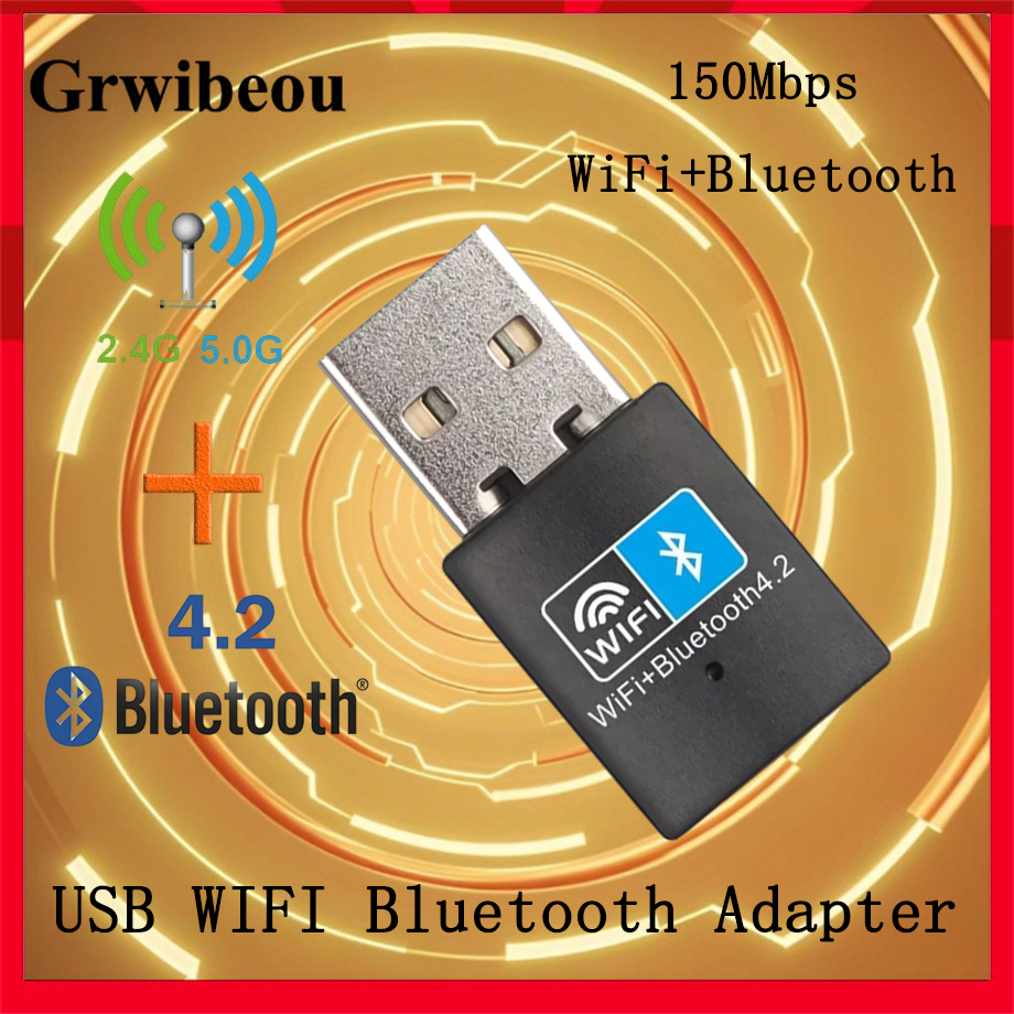 150Mbps USB WiFi Bluetooth Adapter 2 in 1 Dongle Dual Band USB Wifi Adapter USB BT Adapter Wireless Network Card For PC
