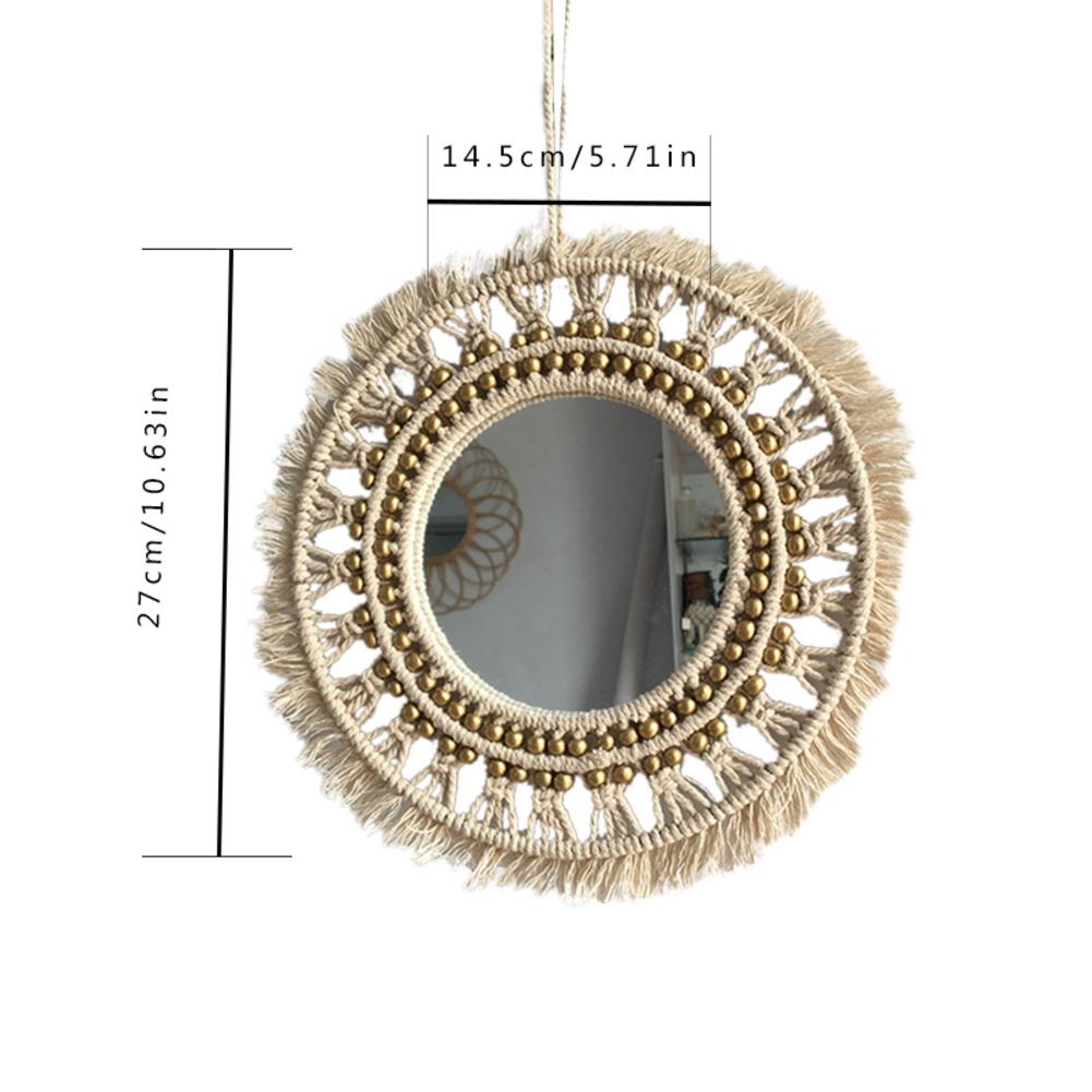Dekorativ hängande vägg spegel konst dekoration rund sminkspegel dressing badrum vägghängande spegel