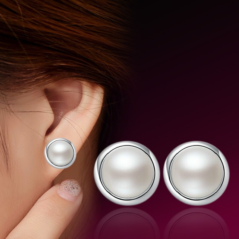 925 sterling silver jewelry woman high pearl earrings ladies round of high ear manufacturers,