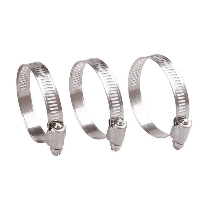 10pcs Stainless Steel Adjustable Drive Hose Clamp Fuel Line Worm Size Clip Hoop Hose Clamps