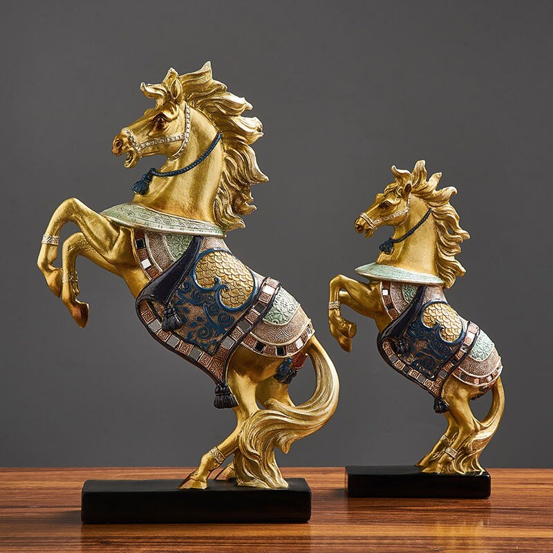 Feng Shui desk Resin Horse Figurines Animal Statue Vintage Home Decor Crafts Ornaments Home Decoration Accessories Chinese style