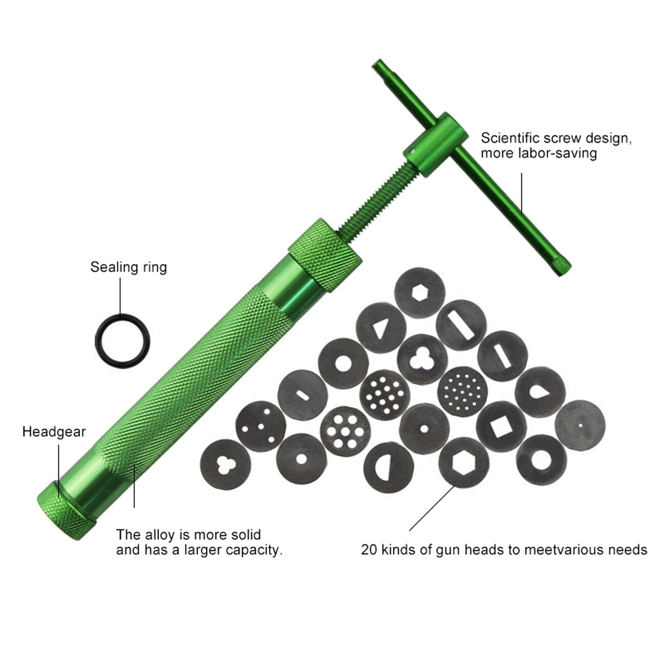 Green Clay Extruders Sculpture Machine Clay Sugar Paste Extruder Fondant Cake Sculpture Polymer Tool