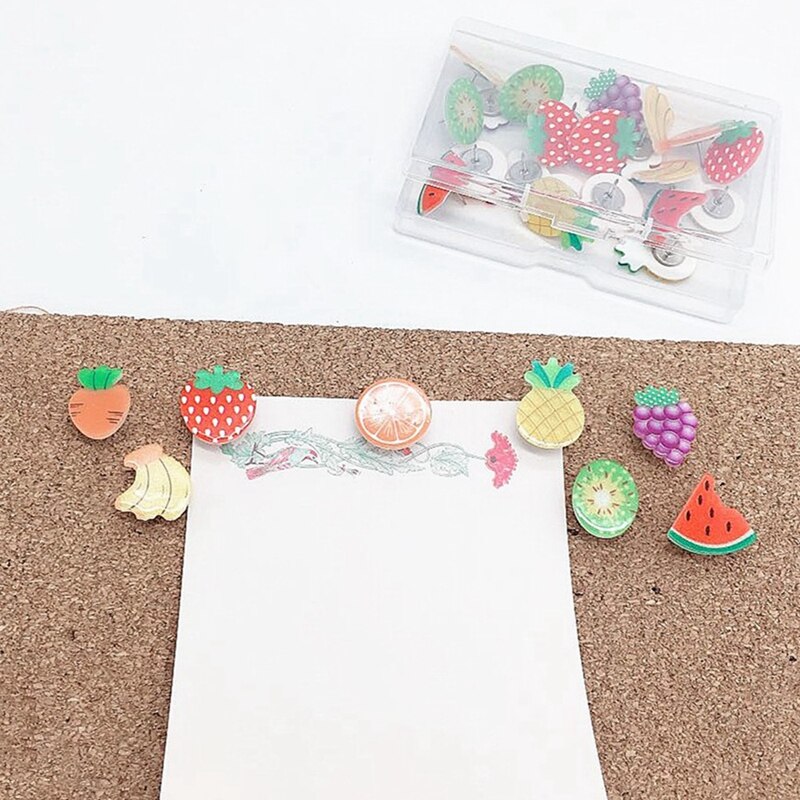 30 pièces Patch punaise Mini fruits résine punaise bureau punaise couleur punaise carte Photo punaise