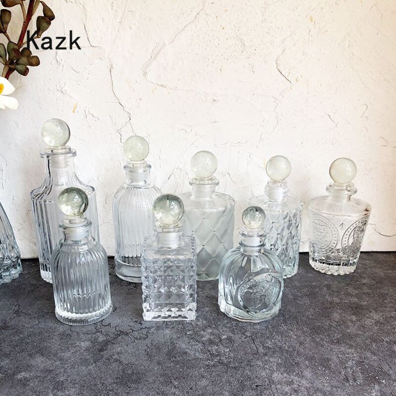 Flacon de parfum en Relief losange français, bouteilles en verre de cristal simples, stockage d&#39;essence d&#39;aromathérapie, Vintage, ornement de bouteille de commode