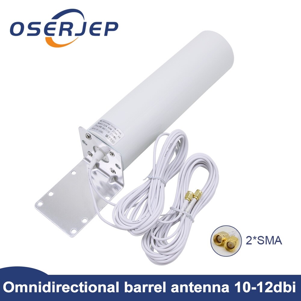 4G LTE Antenne CRC9 SMA TS9 12dBi Omni antenne 2,3 ghz Außen ceilling 5m kabel 2,4 GHz für huawei B315 E8372 E3372 ZTE Router: 2xSMA männlich 8 Meter