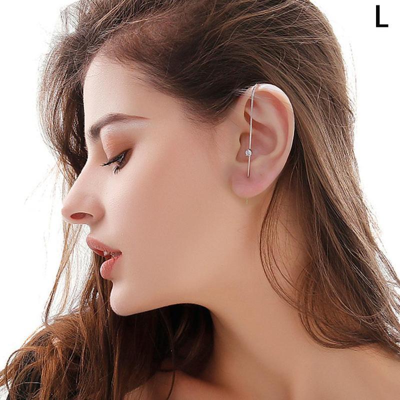 1pc ear wrap crawler hook øreringe multi blomme clip øreringe luksuriøse falske øreringe kvinder smykker crawler hook øreringe: L