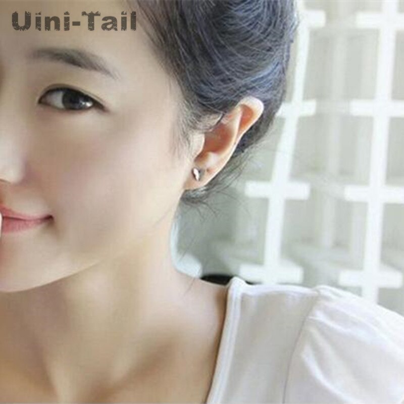 Uini-Tail 925 sterling silver sweet cute brushed butterfly earrings Korean trend hypoallergenic