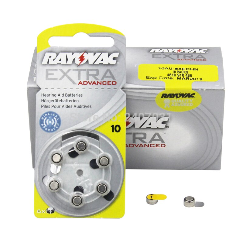 verpakking 10 kaart (60 PCS) rayovac Hoge Prestaties 10/A10/PR70 1.45V Gehoorapparaten Zink Air Siemens Batterij Batterijen Made in UK