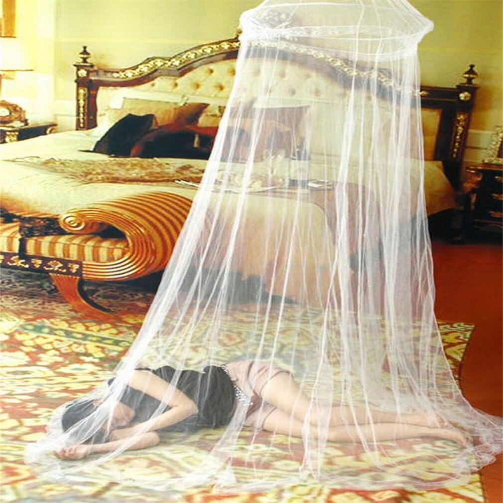 Elegante Klamboe Voor Dubbele Bed Gordijnen Coton Luifel Ronde Lace Insect Netting Netto Dome Polyester Bed Tent